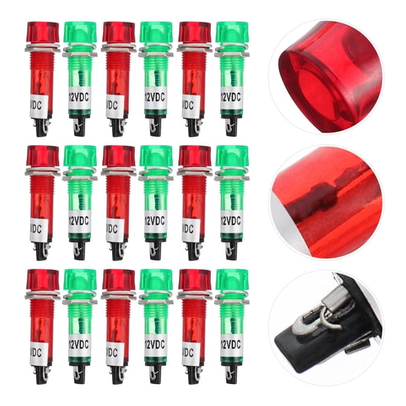 OUNONA 20Pcs Panel Indicator Lights LED Red Plastic Door Status Indicator Boat