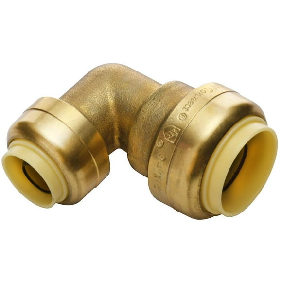 3/4" x 1/2" Push 'N' Connect Push Fit Brass 90 Degree Reducing Elbow