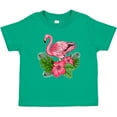 thumbnail image 3 of Inktastic Flamingo with Tropical Flowers Boys or Girls Baby T-Shirt, 3 of 5