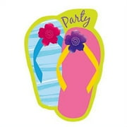 Various Flip Flops Novelty Printed Invitations, 8 Count, 6 1/4 x 4 7/8 Inches