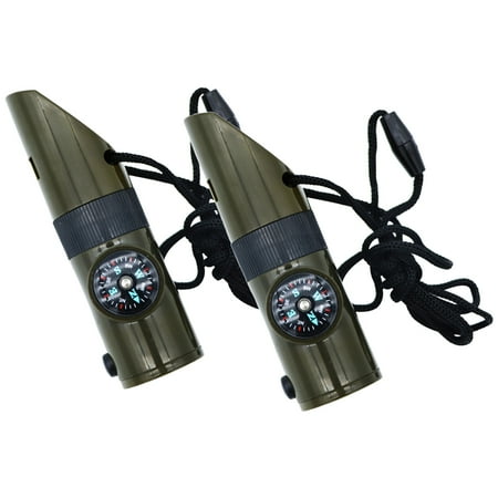 2 Pcs Compass Whistle Emergency for Kids Survival Necklace Lanyards Travel Child