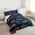 thumbnail image 3 of Homewish Cartoon Train Car Bedding Comforter Set,Multicolor Polka Dots Twin Comforter Sets,Deepblue Orange Bedding Set For Boys Kids,Luxury Bedroom Decor Reversible,2-Piece, 3 of 8
