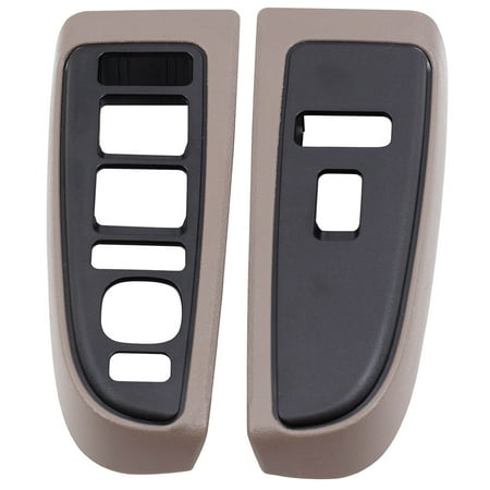 Brock Pair Set Power Window Switch Bezels For 03 06 Silverado Sierra Crew Cab 07 Classic Tan Trim Replaces 89045127 89045119