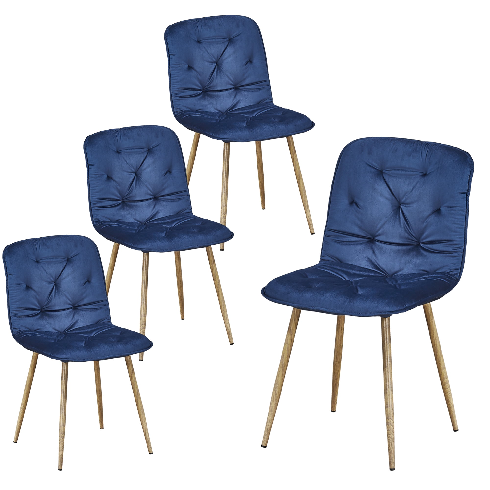 Kepooman Modern Mid Century Upholstered Dinning Chairs, Set of 4, Blue Kepooman Modern Mid Century Upholstered Dinning Chairs, Set of 4, Blue