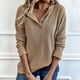thumbnail image 2 of Camisas para mujer,Blusa informal con cuello en V y estampado para mujer, de poliéster, con mangas tres cuartos, ideal para todas las estaciones, sopatenor, 2 of 9