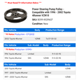thumbnail image 2 of Power Steering Pump Pulley - Compatible with 1996 - 2002 Toyota 4Runner VZN18 1997 1998 1999 2000 2001, 2 of 2