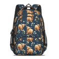 thumbnail image 2 of Highland Cow and Flower Print Backpack for School, Cute School Bag with Adjustable Shoulder Straps and Padded Back, 16.9"x12.6"x5.9", 2 of 5