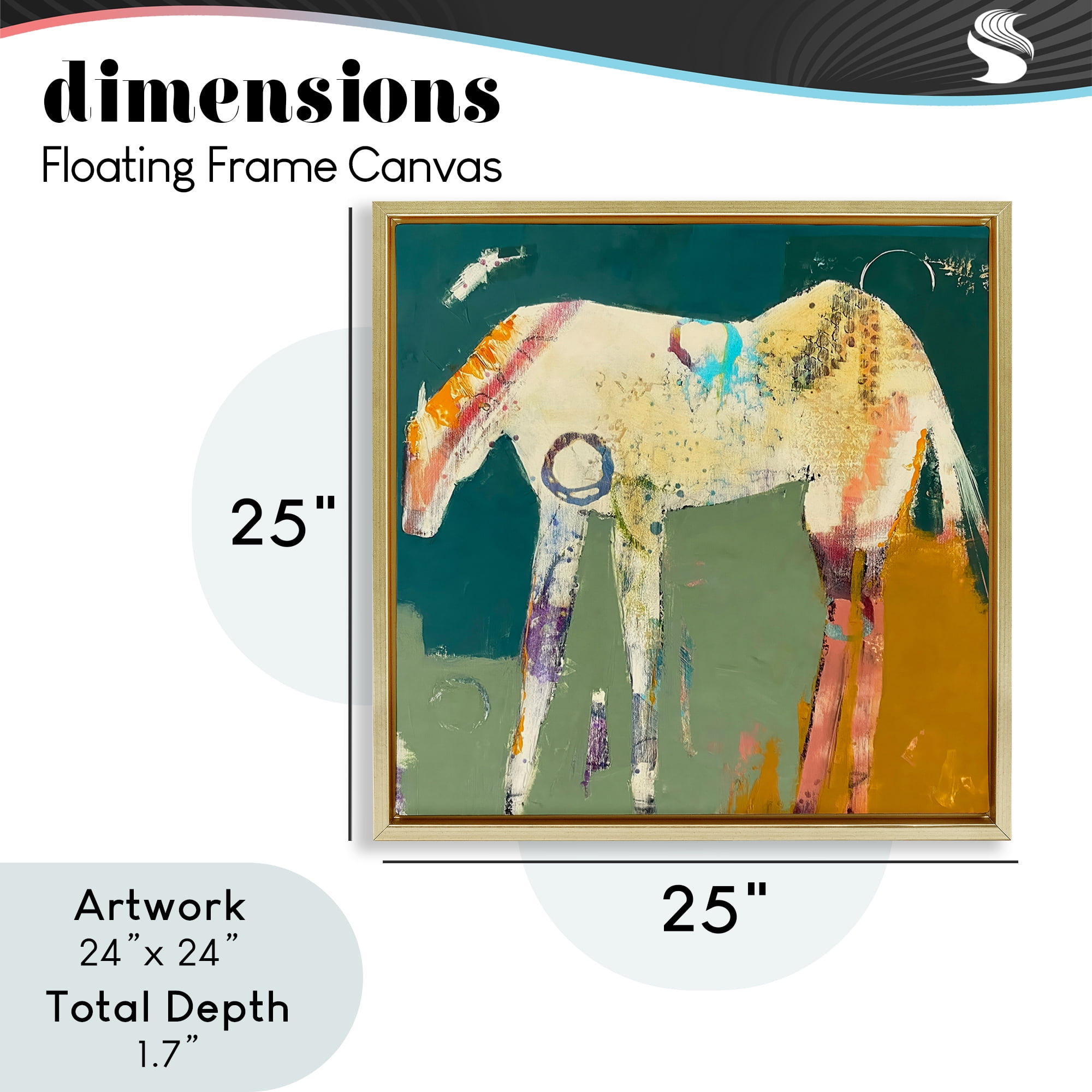 Into The Mystic Horse Gold Framed Floater Canvas Wall Art, design by Dianna Fritzler
