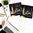 thumbnail image 5 of Graphique 2023 London Glitz Mini Wall Calendar - 7” x 7” - Thick Paper - Home & Office Organizer - Large Monthly Grid - 3 Languages & Marked Holidays - 4 Month Preview Page for 2024, 5 of 7