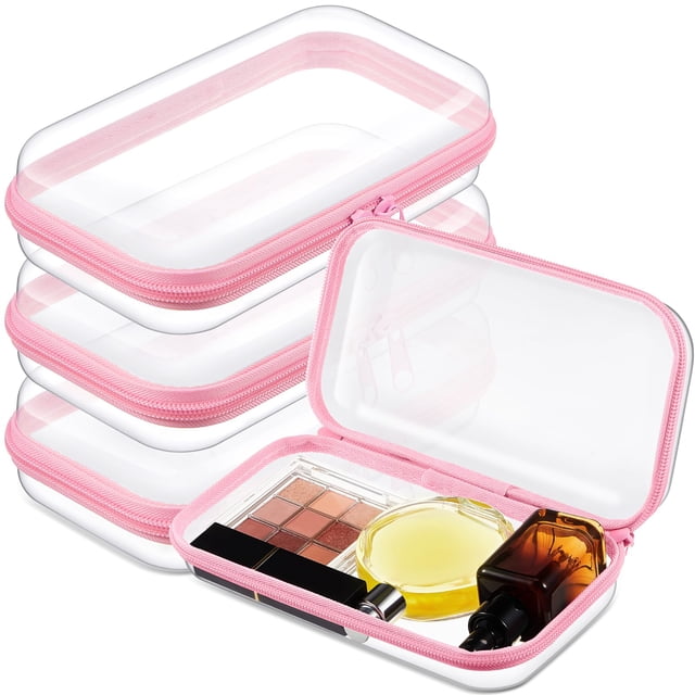 Funda rígida transparente con cierre, bolsa de plástico, bolsa de maquillaje transparente