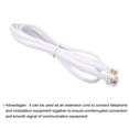thumbnail image 3 of Unique Bargains Phone Extension Cord 3.28FT Telephone Cable Phone Line Cord RJ11 6P6C Plugs White 1pcs, 3 of 5