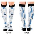 thumbnail image 4 of FORMRS Womens Knee High Socks Casual Long Thick Travel Daily Wear, 1 Pair, Simple Cartoon Snowmen, 4 of 6