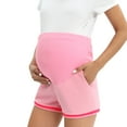 thumbnail image 5 of Baywell Maternity Shorts for Women Over Belly Workout Yoga Active Home Wear Short Adjustable Belt Pregnancy Running Short Leggings Pink S-3XL, 5 of 7