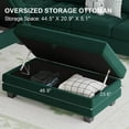 thumbnail image 5 of Belffin Storage Ottoman Bench Oversized Rectangular Ottoman with Storage Velvet Tufted Upholstered Footstool Ottoman Bench for Living Room Bedroom (Green), 5 of 15