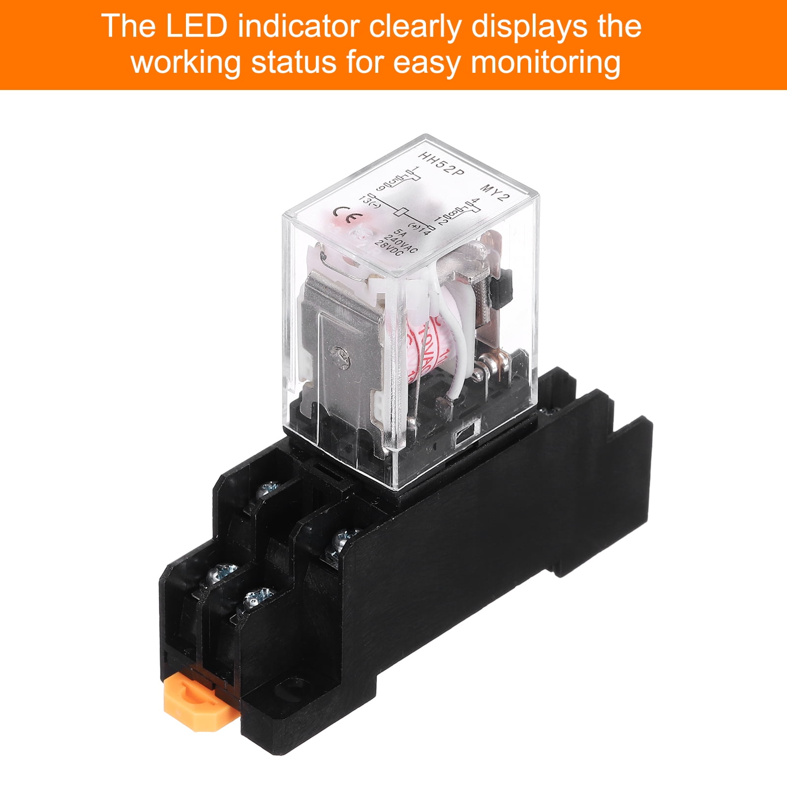 10Pcs AC 110V Electromagnetic Power Relay, 8-Pin 5A Power Coil Relay with LED Indicator and Socket Base DPDT 2NO 2NC - MY2NJ for Industrial, Home Appliances and DIN Rail System