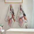 thumbnail image 4 of Watercolor Dolphin Couple Hand Towels 2 PCS, Kitchen Towel Ultra Soft and Highly Absorbent,Decorative Fingertip Face Towel for Bathroom Hotel, 28.3"x14.4", 4 of 5