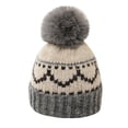 thumbnail image 4 of CYRBOKO Toddler Girls' Beanies, Cotton Winter Soft Thermal Skiing Hats Gray Size 2-9 T, 4 of 5