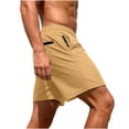 thumbnail image 6 of Ecqkame Mens Athletic Shorts Elastic Waist Drawstring Loose Straight Leg Shorts Outdoor Hiking Workout Casual Versatile Shorts Yellow L, 6 of 9