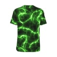 thumbnail image 3 of Haiem Hip Hop Hipster Baseball Jersey Button Down Shirts Sports Uniforms Men Women Jersey(Green Lightning,XX-Large), 3 of 9