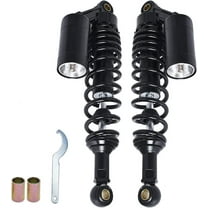 SHZAITOR Rear Adjustable Suspension Shock Motorcycle Absorber Universal Replacement for Honda Yamaha Black a Pair