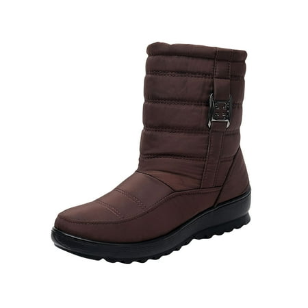 

Fesfesfes Black Platform Boots for Women Outdoor Women Snow Boots Round Toe Shoes Slip On Ankle Boots Casual Boots 41(US:8.5)