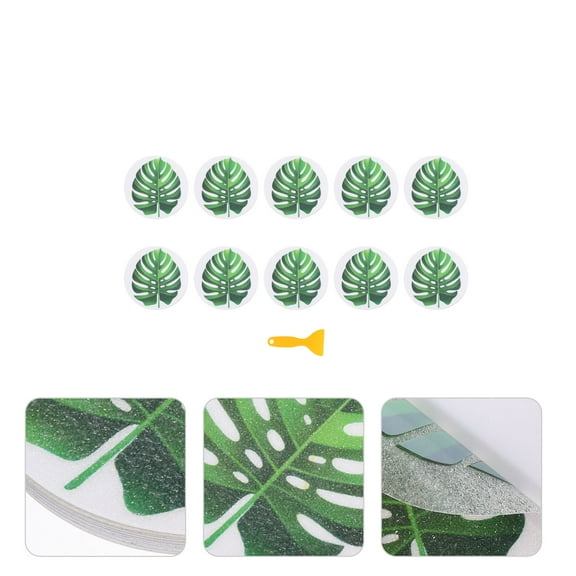 DEEPCRAFF Bath Non Slip Stickers Anti Shower Non- Bathroom Shaped Child Green