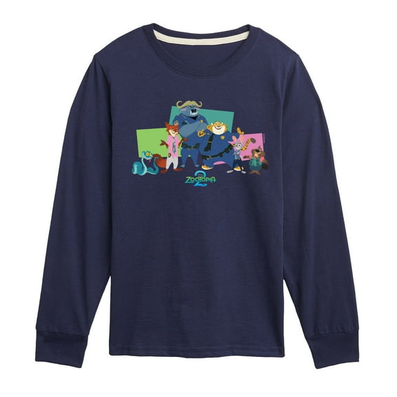 Zootopia 2 - Nick, Judy, And Friends - Youth Long Sleeve Graphic T-Shirt
