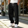 thumbnail image 2 of HomeDM Men's Wide Leg Sweatpants Drawstring Open Bottom Joggers with Pockets Casual Athletic Pants for Gym Workout, 2 of 7