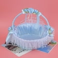 thumbnail image 5 of M Buder Portable Wedding Lace Flower Basket Candy Container for Party Ceremony Supplies, Blue Finish, 9.8 inches / 25 cm, 5 of 9