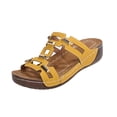thumbnail image 3 of Rvasteizo Womens Thick Sole Peep Toe Wedge Shoes Solid Summer Casual Pull-On, 3 of 5