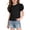 Black, variant on Tween Girls Puff Short Sleeve Shirts Summer Crewneck T Shirt Trendy Solid Color Classic Tees Tops 7-13 Years