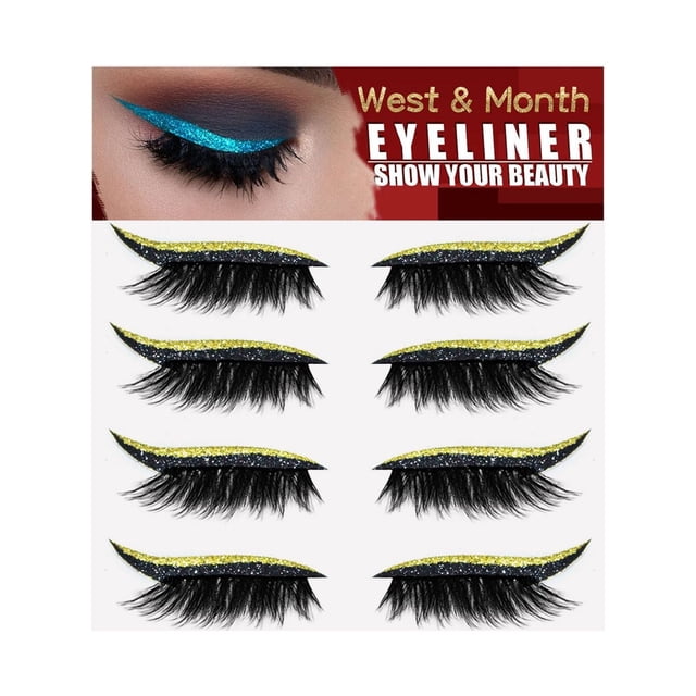 Xihbxyly Pegatinas para Párpados, Tiras Delineadoras Reutilizables, Pestañas Postizas de Fácil Aplicación, Aspecto Cómodo y Natural, Maquillaje para Fiestas, Cosplay y Fotografía, Perfecto para Todo