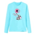thumbnail image 3 of Oiangi Women's Breast Cancer Shirts Pink Ribbon Long Sleeve Crewneck T-Shirts Fall Casual Awareness Support Tops Blue S, 3 of 3