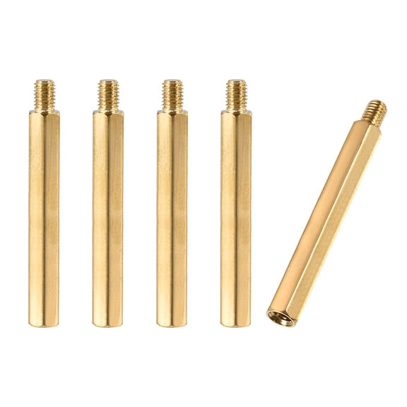 M5 x 60 mm 7 mm Male to Female Hex Brass Spacer Standoff 5pcs