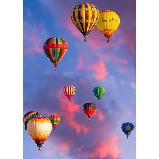 Pintura de diamantes (DE2072) Póster cuadrado de diamantes de imitación de globo aerostático (FH243) 20X30cm FLhrweasw Nuevo