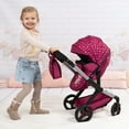 thumbnail image 5 of Bayer Design: Doll Pram Xeo - Bordeaux-White-Fairy - 2-In-1 Pushchair & Stroller, Adjustable Handle, Handbag, Accessory For Dolls Up To 18", Kid 3+, 5 of 8
