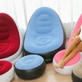 thumbnail image 4 of Foldable Inflatable Chair with Foot Stool, Blow Up Lounge Chair for Outdoor Camping Travel, 4 of 7