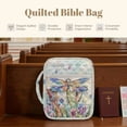 thumbnail image 4 of FOR U DESIGNS Dragonfly Pattern Bible Cover for Women Men Large Capacity Bible Holder Case Reusable Tote Bag Carrying Organizer Bag for Pilgrimages/Daily Use, 4 of 7