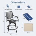 thumbnail image 2 of Spaco Set of 2 Outdoor Bar Height Chair with Soft Cushions, Bar Height Chair with Heavy-Duty Steel Frame, Swivel Bar Height Chair Set for Outdoor as Garden, Patio, Black, 2 of 6