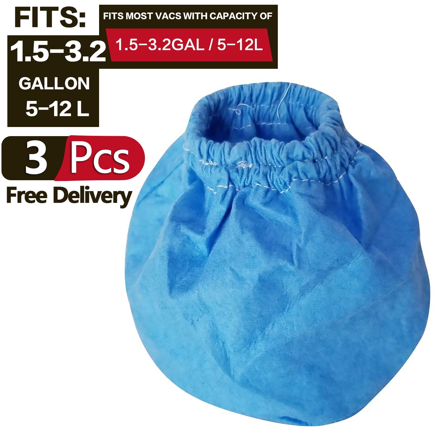3x CLOTH FILTER BAGS VRC2 Vacmaster Vacuum Cleaner Wet Dry 2.5 Gal Replace Part 