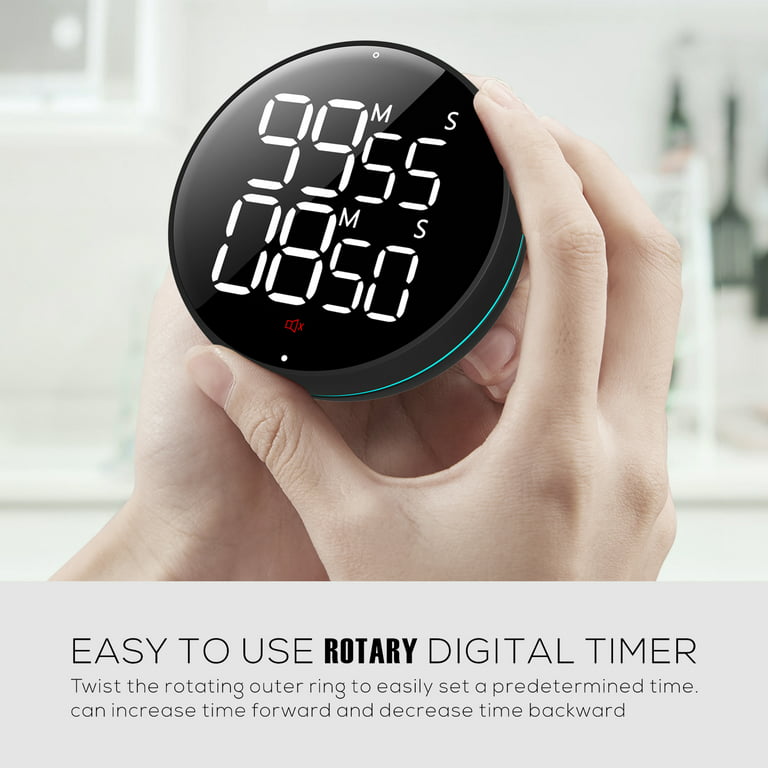 HomeMall Digital Dual Kitchen Timer, Cooking Timer, Dual Count Up ＆ Down  Timer with Magnetic Back, Large Display, Adjustable Volume and Flashing  Alarm