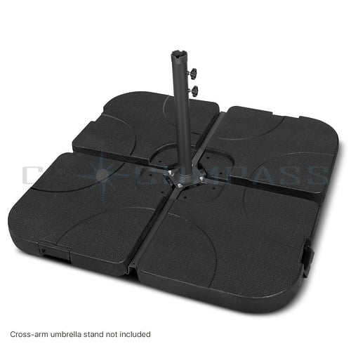Cantilever Offset Patio Umbrella Base Weights Outdoor Heavy Duty Weight Stand 4 Piece Square Base Plate Set Spouts For Water Or Sand Filled Walmart Com Walmart Com