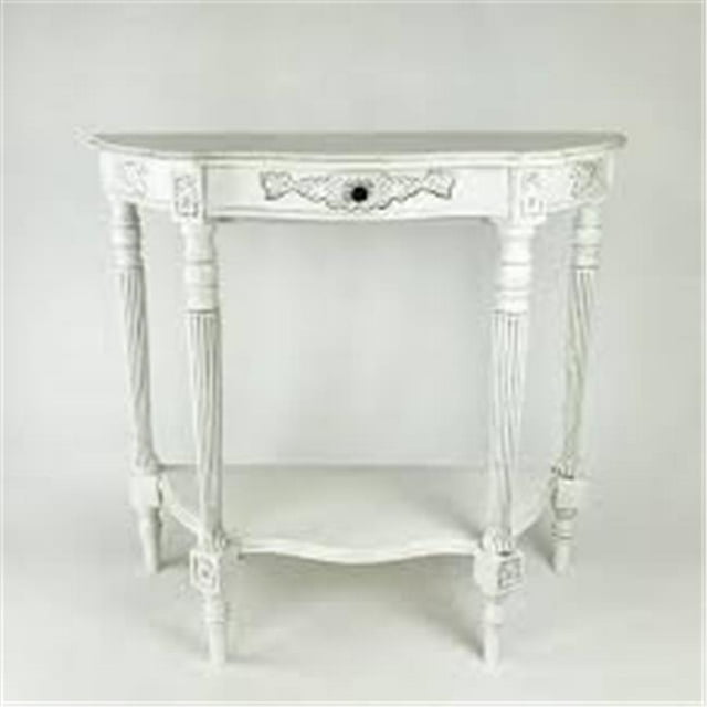 Wayborn JC008W Table Console Demi-Lune 32 x 34 x 14 Po - Blanc