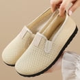 thumbnail image 7 of Domuza Women's Breathable Mesh Slip-On Walking Shoes, Lightweight Non-Slip Soft Sole Comfort Sneakers, Casual Footwear for Daily Walking, Indoor & Outdoor Activities Beige 8（EU-40）, 7 of 7