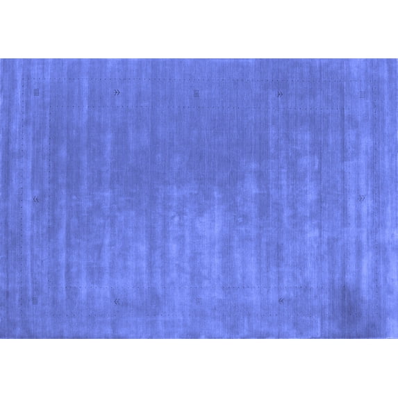 Ahgly Company Indoor Rectangle Abstract Blue Contemporary Area Rugs, 3' x 5'