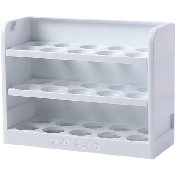 PTOOTP White Multi-Grid Refrigerator Storage Rack Container - Easy to Use Kitchen Organizer for Food and Pantry