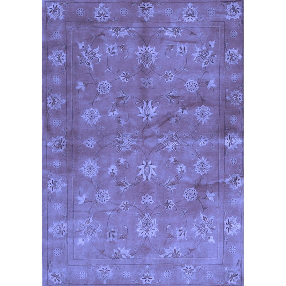 Ahgly Company Indoor Rectangle Abstract Blue Contemporary Area Rugs, 7' x 9'