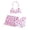 WeeBloom-Pink, variant on Teen Girls Swimsuit Bikini Swimwear Cute Cherry Print Two Piece With Rash Guard Top Bottom Bathing Suit Pink Size 9-10 Years