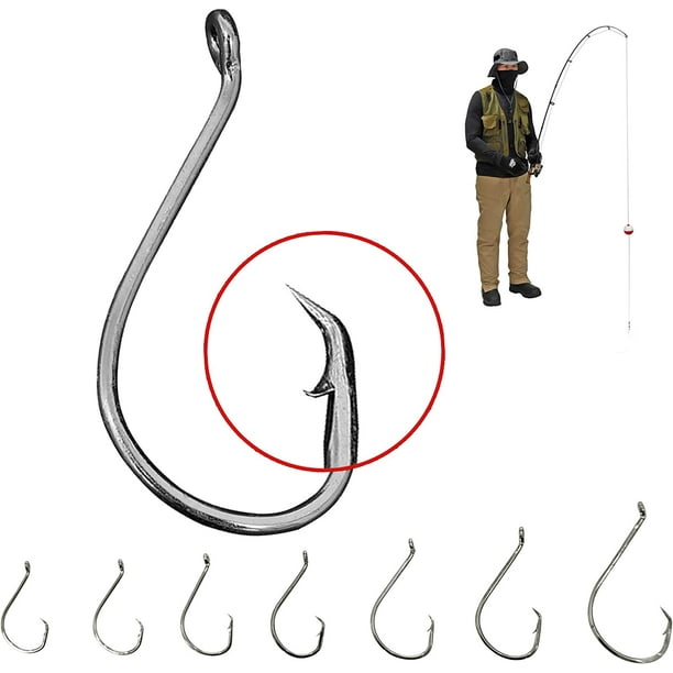 120 Large Fishing Hooks Saltwater and Catfish Hooks ortment - Fishing Hook  Saltwater Hooks â€“ Catfishing Hooks Circle