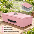 Pink Large Fire Insulated Document Box with Key Lock for Secure Storage ...